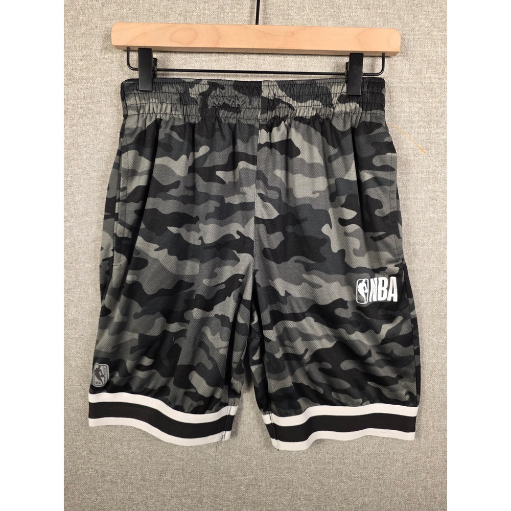 NBA‎ Mens Camo Basketball Shorts Grey Black Mesh Athletic Size Small